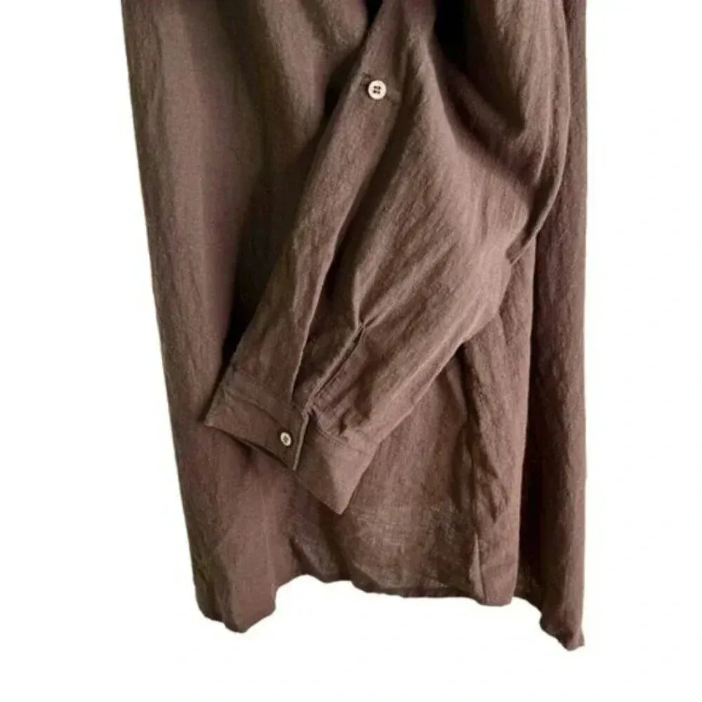 Cotton On Body Organic Cotton Swim Cover Up Beach Shirt Chocolate Size M NWT - Image 9