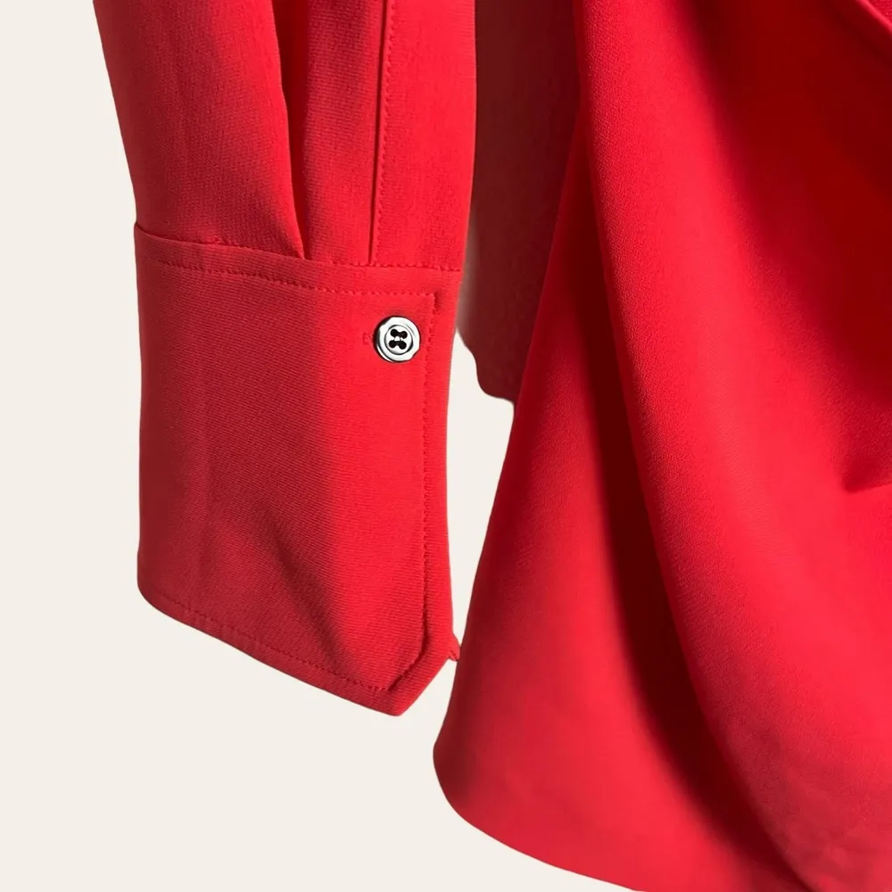 A.L.C. Zoey Red Cutout Twist Front Long Sleeve Mini Dress Size 10 - Image 8