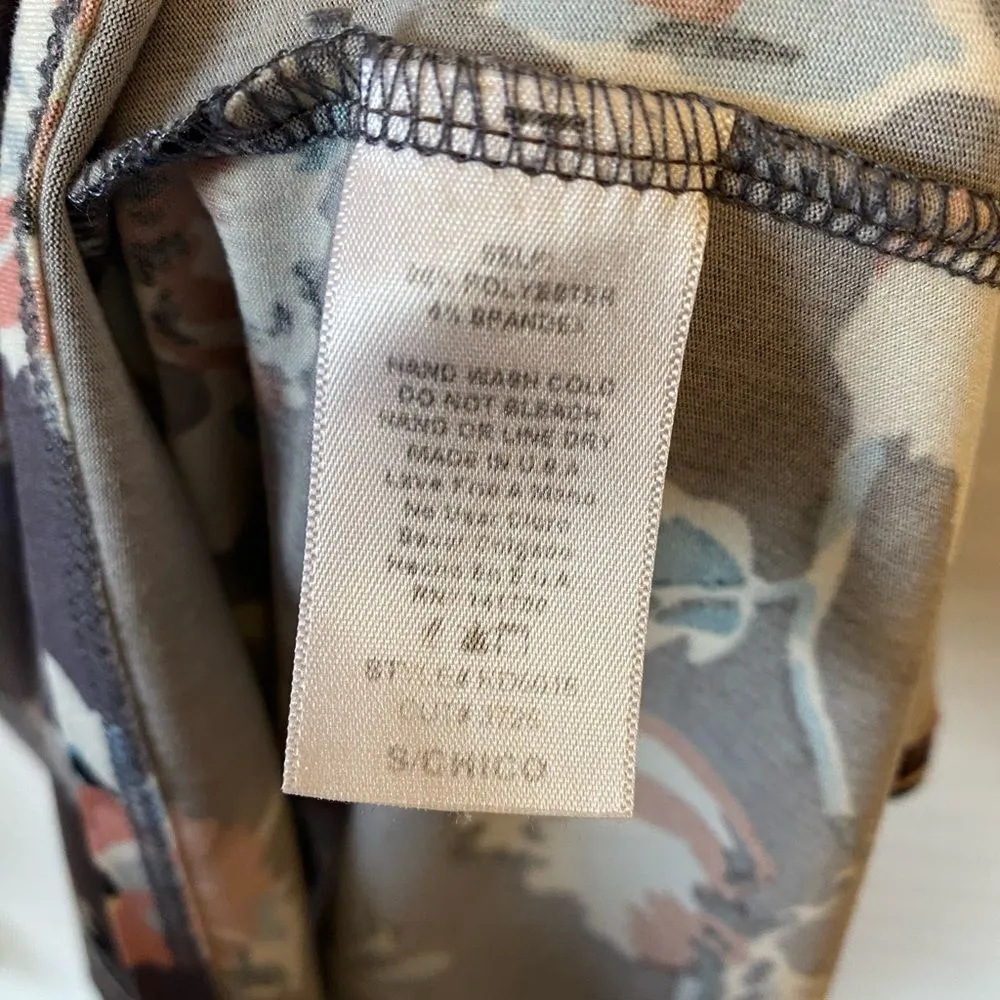 Orange Creek Dusty Blue Floral Long Sleeve Knee Length Modest Dress - Image 6