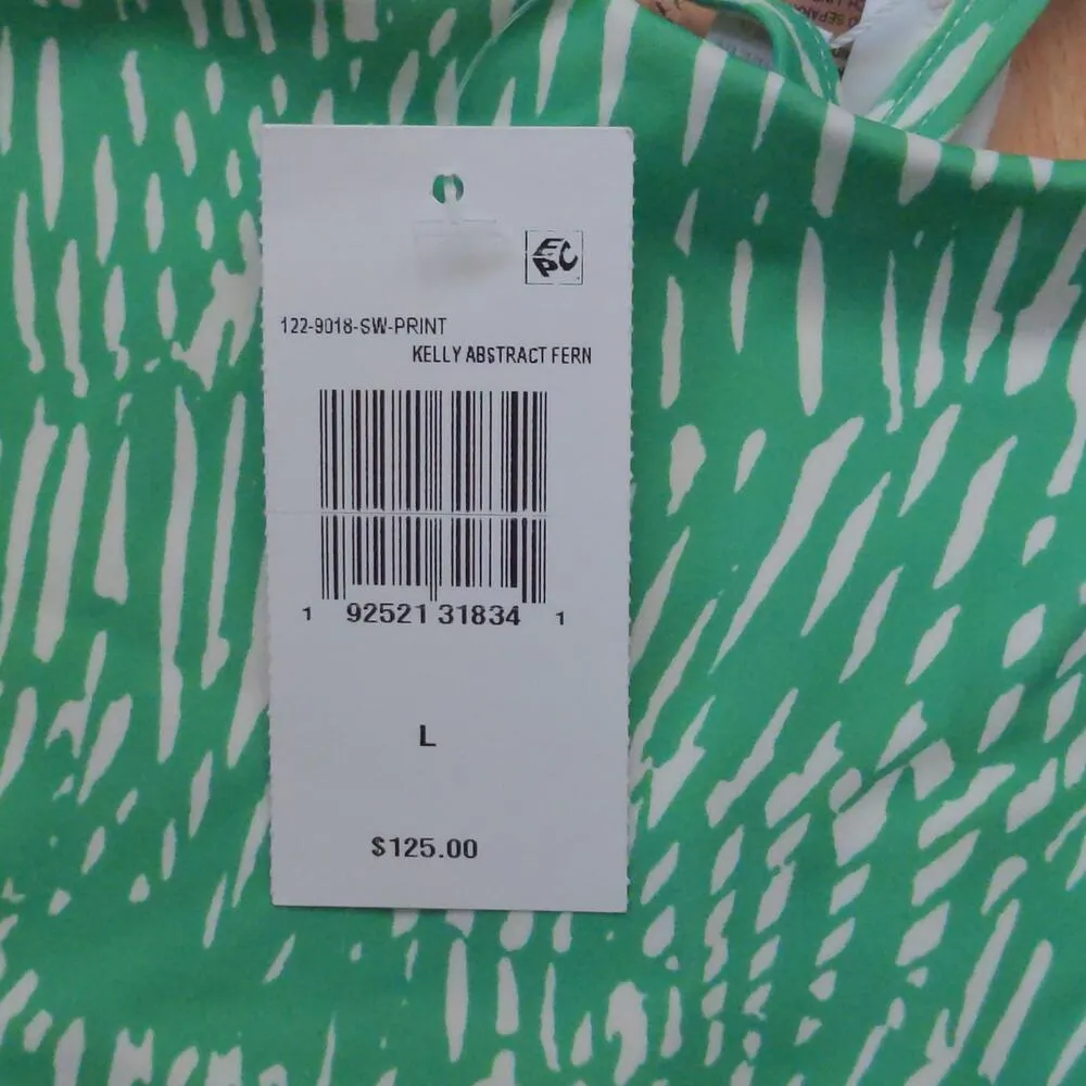 Jonathan Simkhai Alfani Abstract Print Bikini Bottom Kelly Abstract L New Green Size L - Image 9