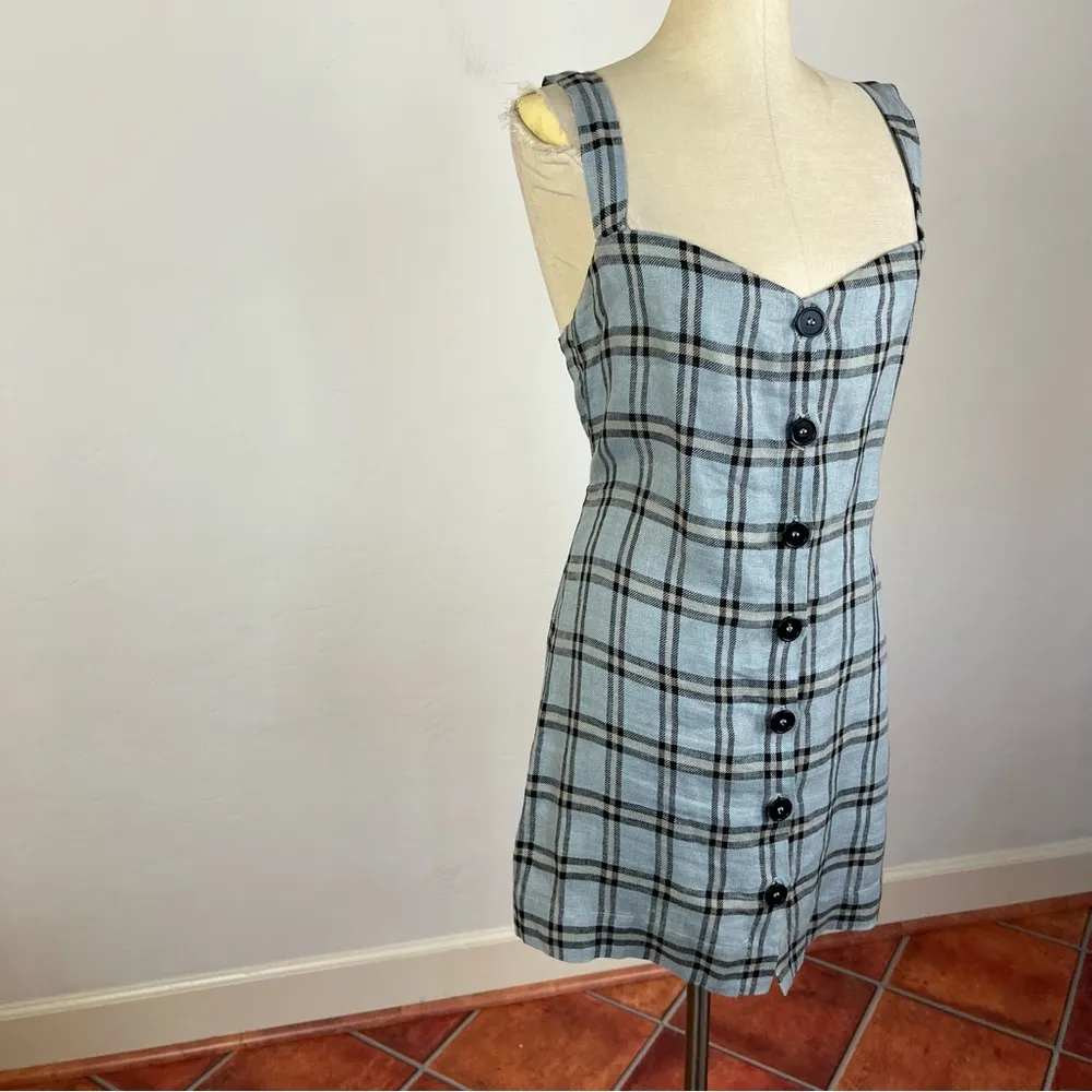 Reformation Shetland Plaid Button Front Dress - Image 3