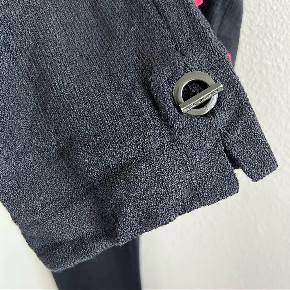 St. John Collection Navy Blue Wide Leg Crop Santana Knit Pants 8 - Image 6