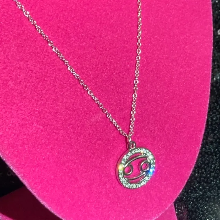 Cancer Zodiac Sign Sterling Silver Necklace Constellation mcbling Birthday Gift - Image 12