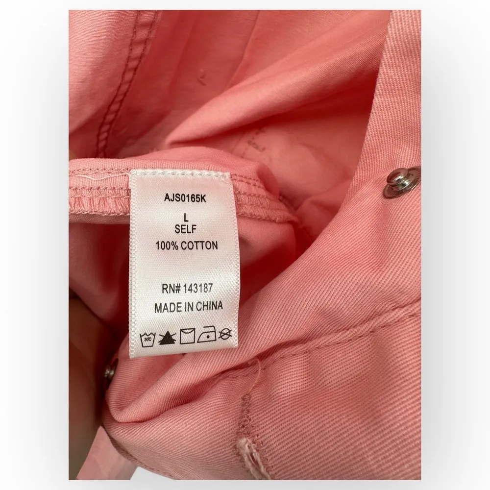 NWT Kittenish AJS0165K Pink Collared Belted Romper Size Large - Image 7