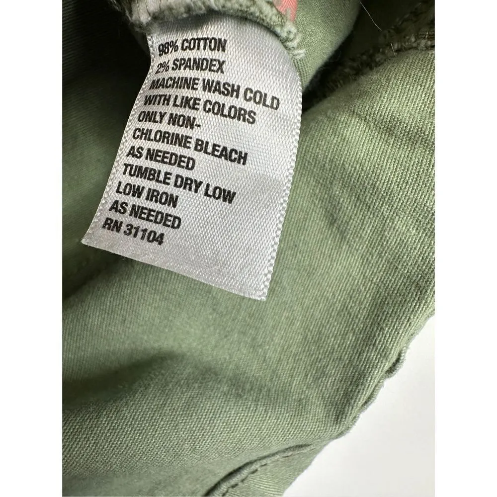 Crown & Ivy Shorts Womens Olive Green Denim Size 4 - Image 8