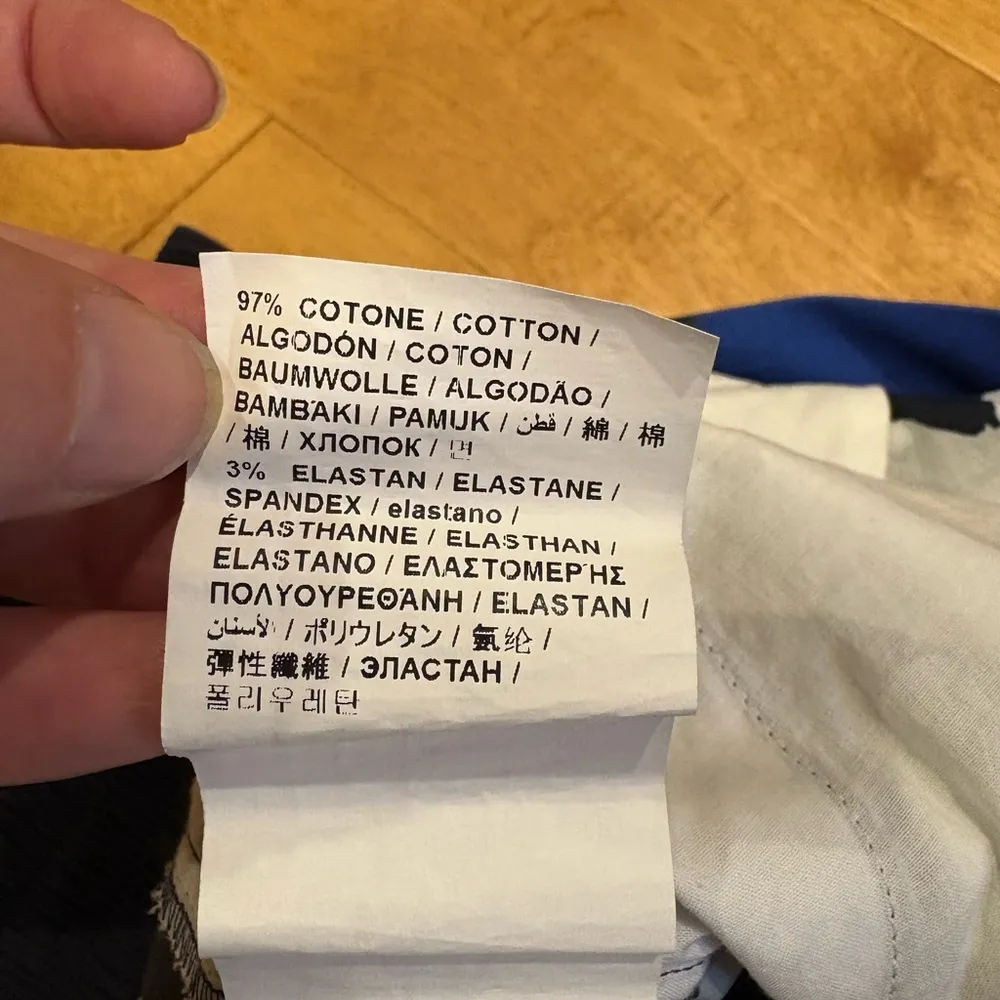 Piazza Sempione wide leg pull on pants women sz 52 or XXL 2X blue white plus - Image 5