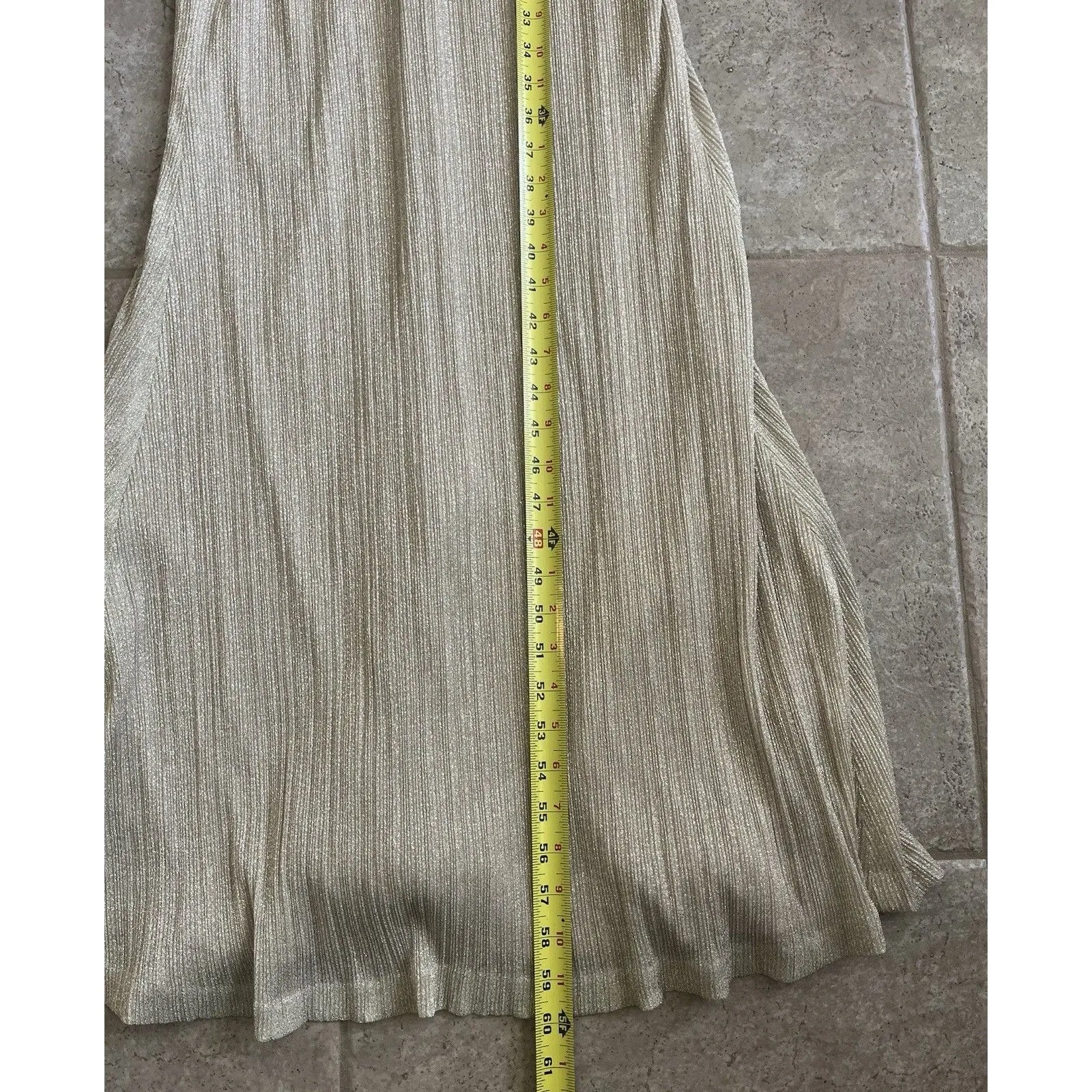 Calvin Klein Sz. 10 NWT Cold Shoulder Rose Gold Shimmer Evening Gown Dress - Image 6