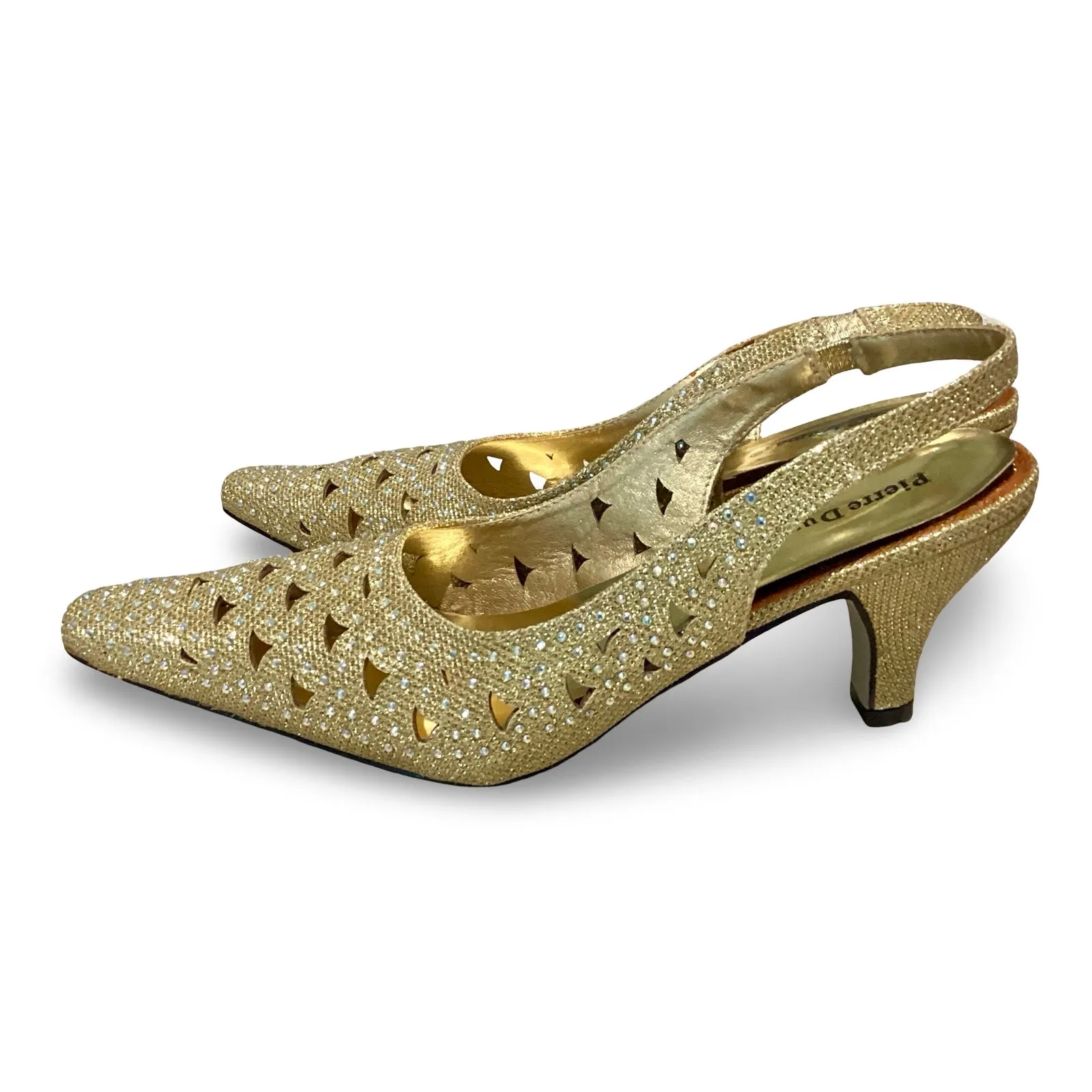Pierre Dumas Renetti Gold Glitter Strap Heels - Image 4