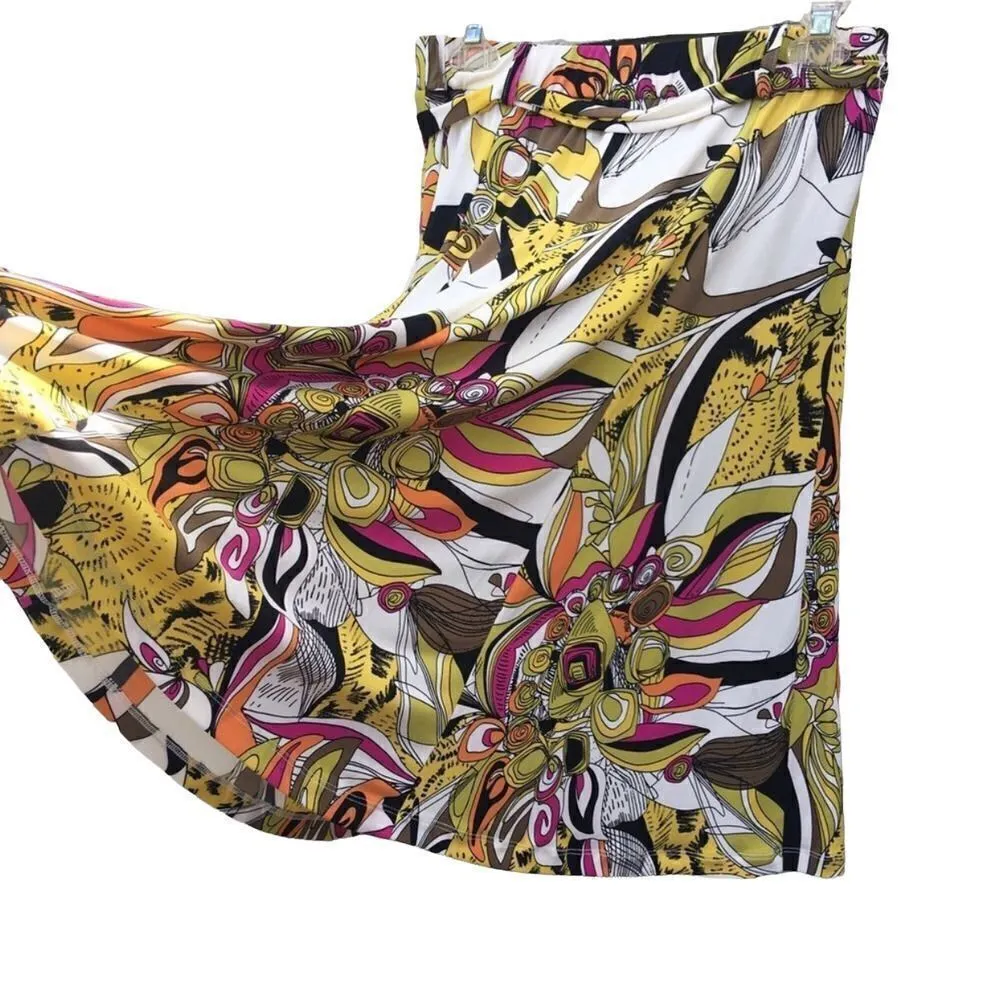 2007 Grace Elements Parrot Geometric Artsy Swing Skirt Size Medium - Image 2