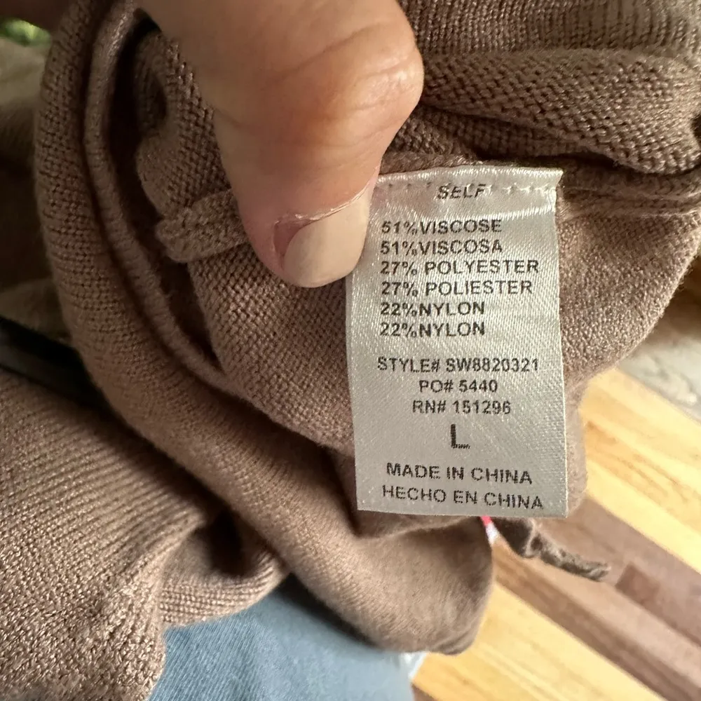 The Sang  size Large mocha colored bodysuit soft neutral basic - Image 5