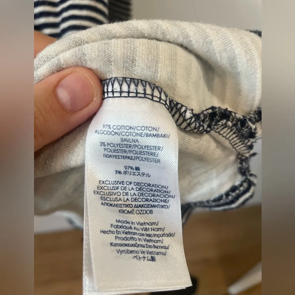 Chaps Navy and White Striped Cowl Neck Sweater sz 2X - Image 6