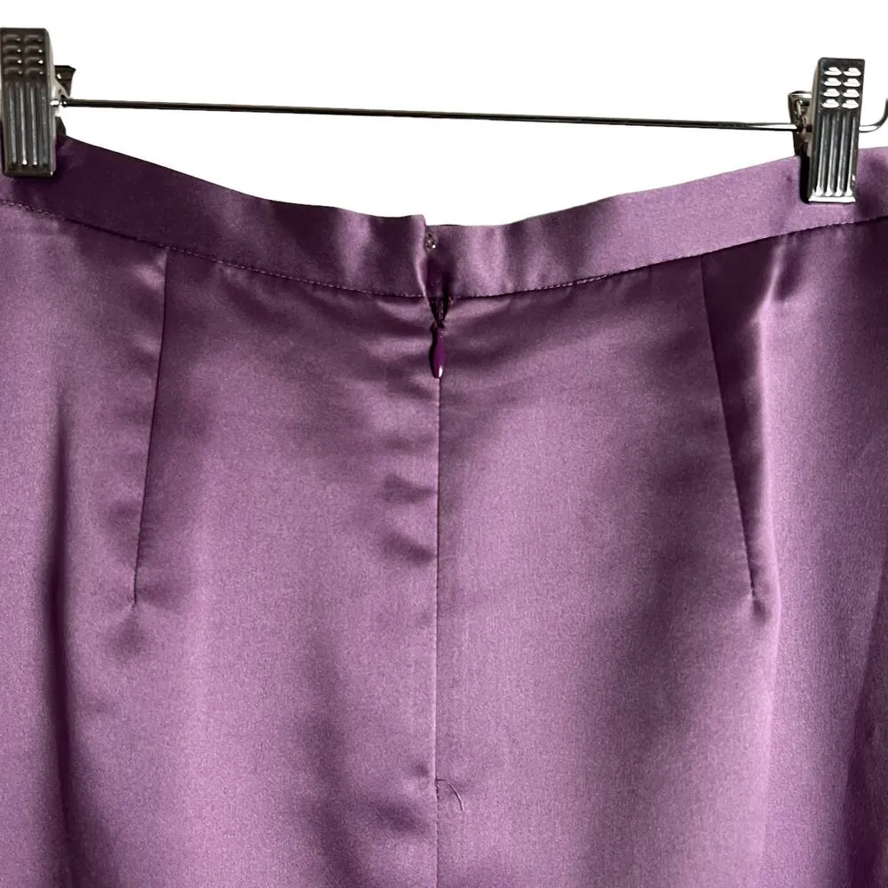 Donna Ricco Purple Satin Skirt Jacket Set Set Size 10 - Image 11