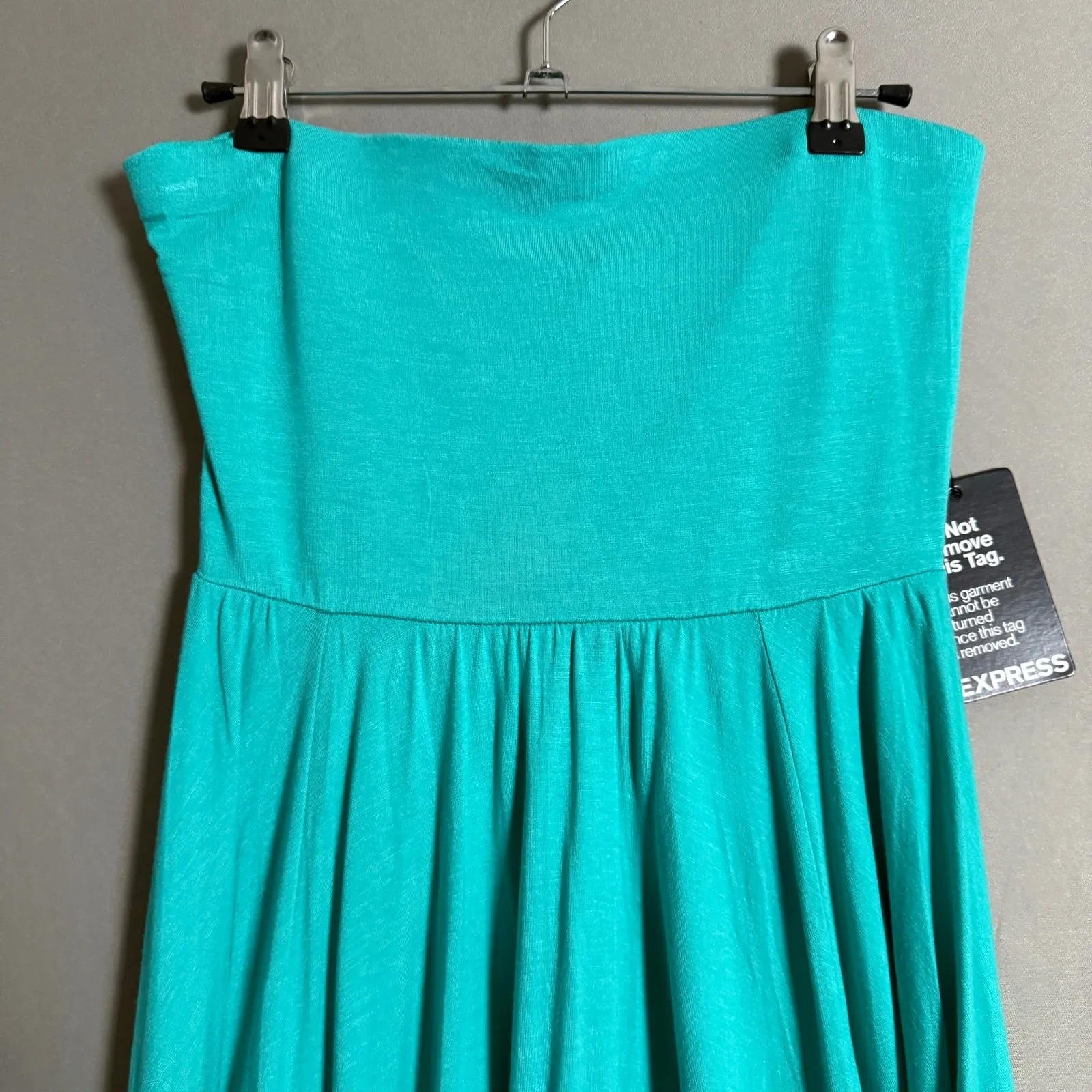 Express sz S blue teal‎ strapless tube flare dress  NWT - Image 2