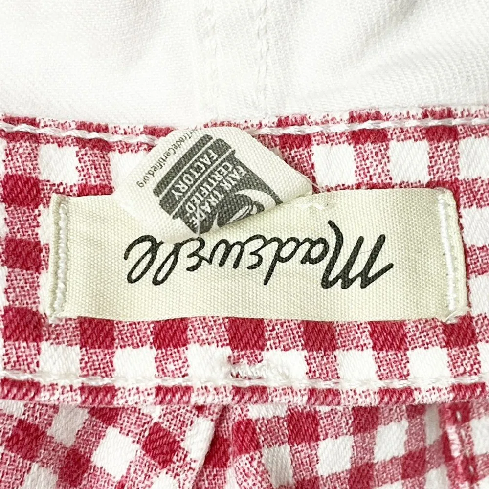 Madewell The Perfect Vintage Straight Leg Jean in Red Gingham Check Size 31 | 12 - Image 9