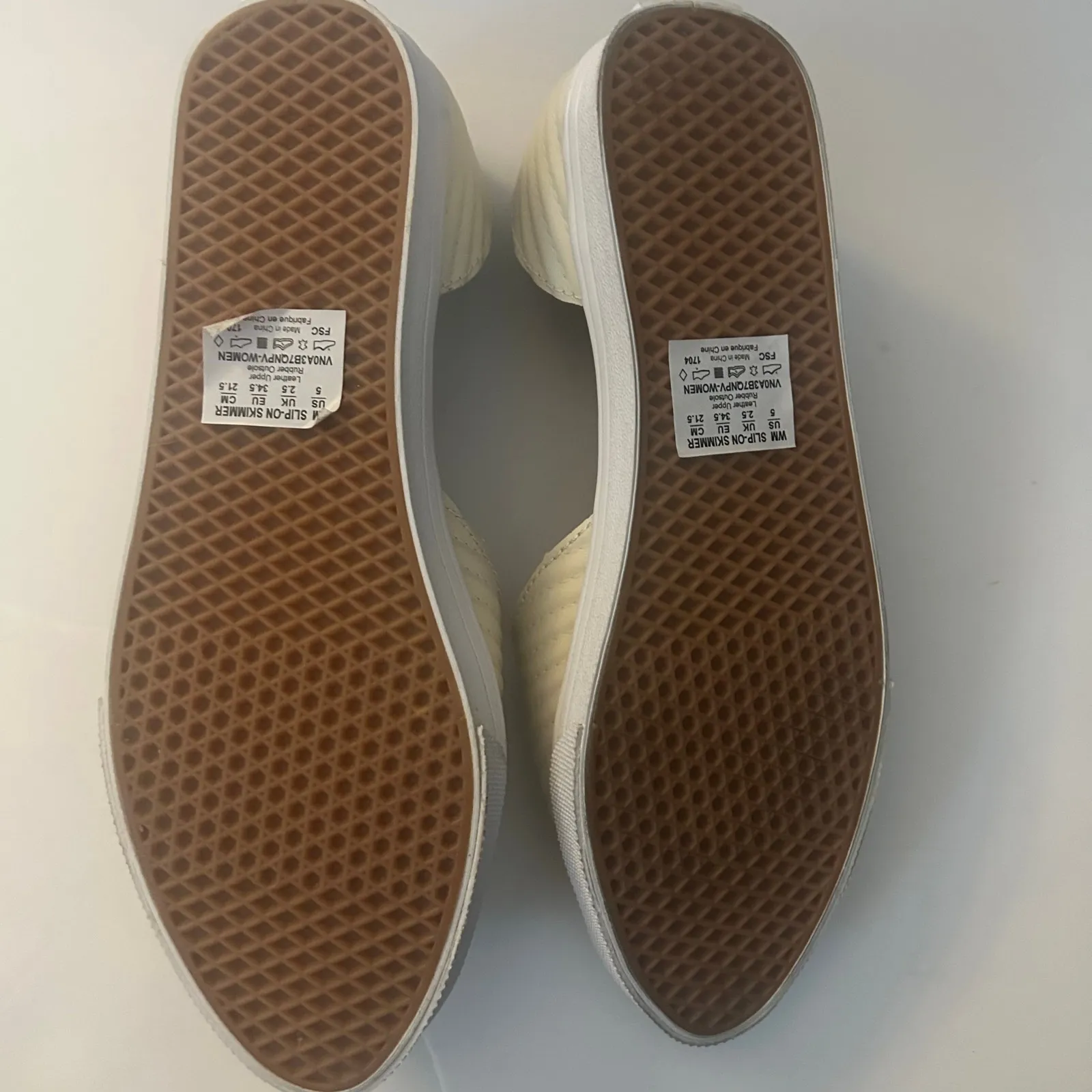 Vans Women's Slip On Skimmer Moto Leather Birch Casual 5 NIB New - Image 6