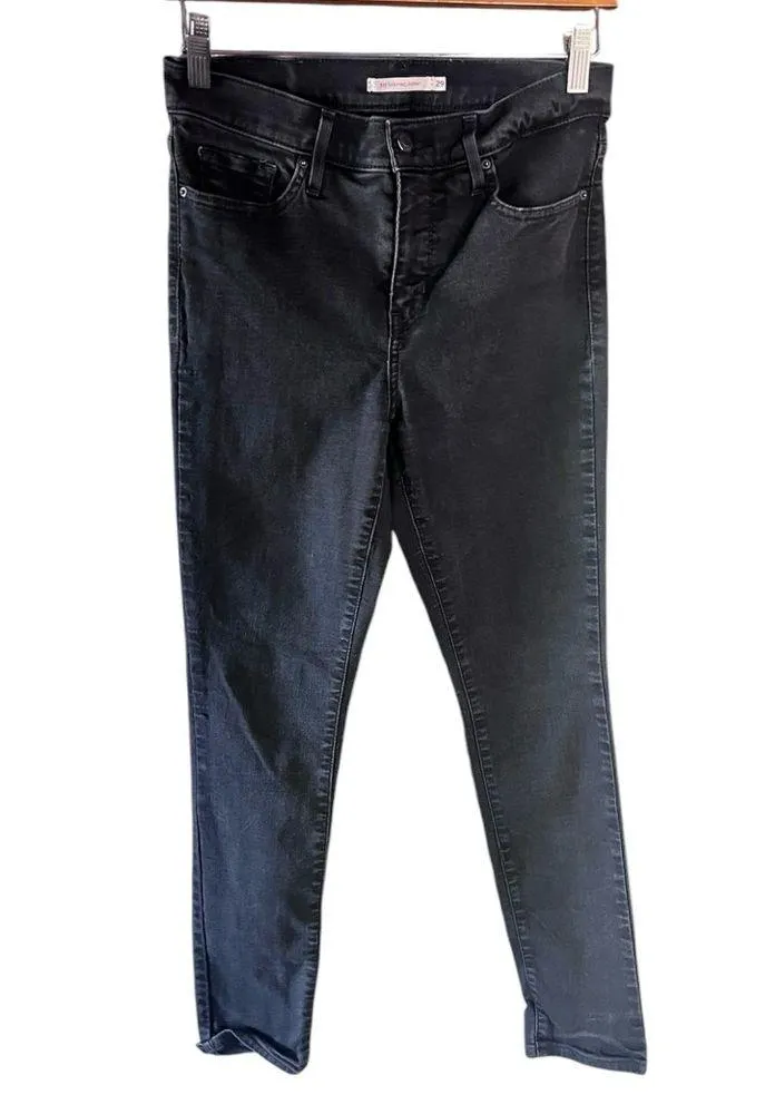 Levi's 311 Women's Shaping Skinny Mid-Rise Tummy Slimming Jeans Black 29 Biker - Image 3