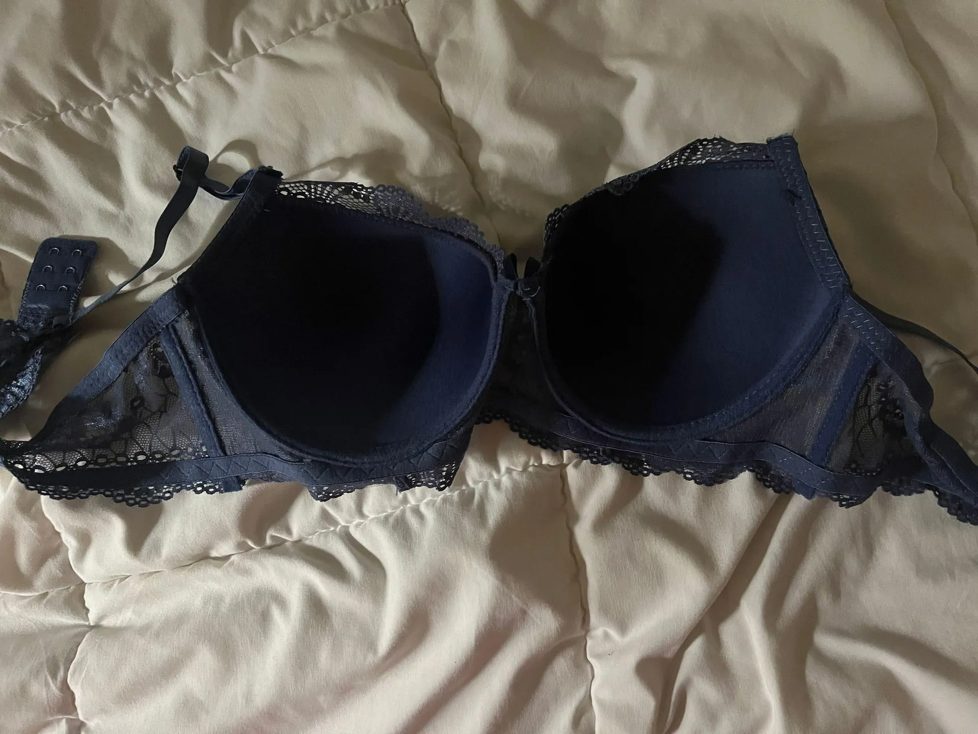 Dark Blue Lace Bra - Image 2