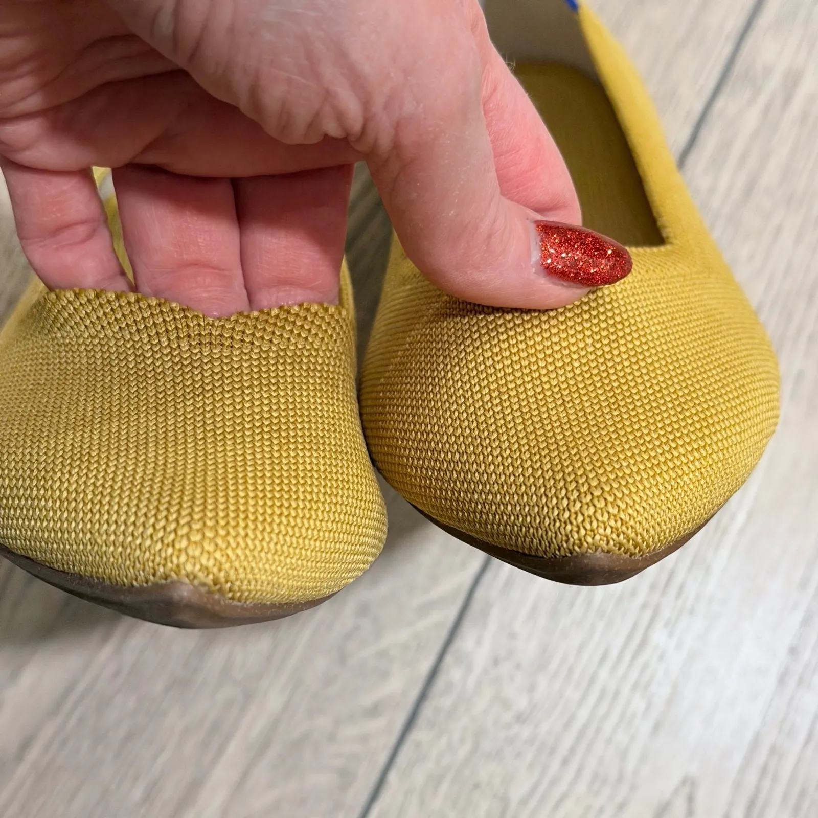 Rothy's The Point Flat Ballet Shoes Mustard Yellow Womens Size 11 Slip on - Image 5