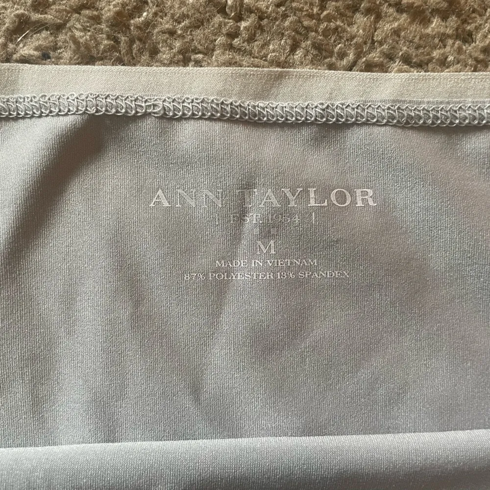 Ann Taylor, LOFT Silver Metallic Spaghetti Strap Bodycon Tank Top - Image 10