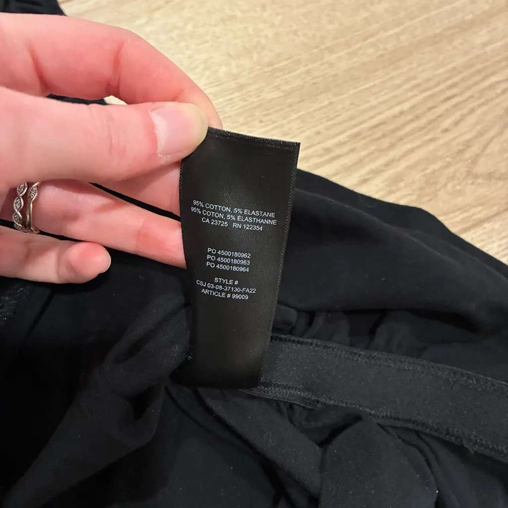 TNA x Aritzia Chill Malibu Long Sleeve Dress Ruched Mini Cotton Size M Black Size M - Image 7