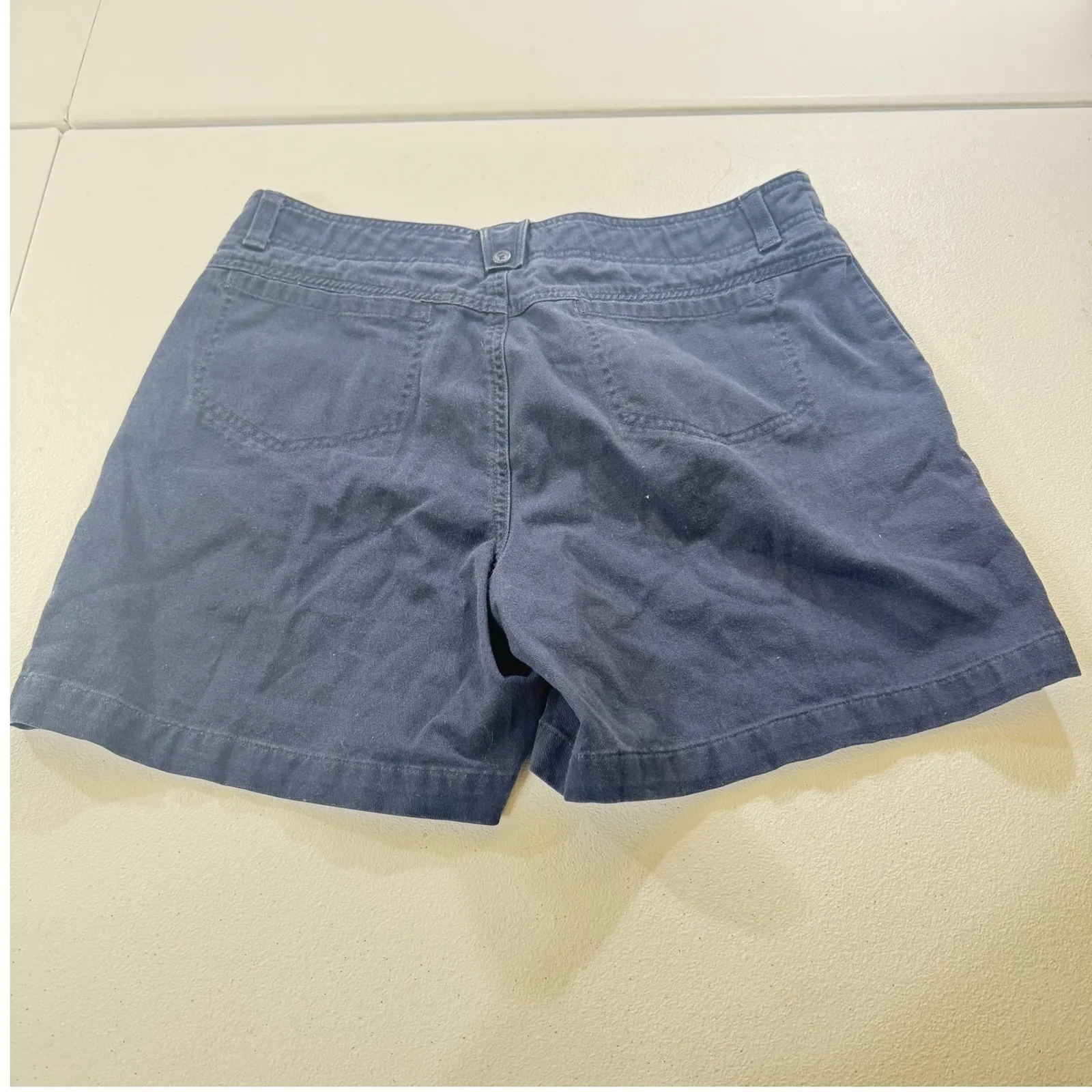 VTG Dockers Women navy blue Cotton Favorite Fit Casual Shorts Size 12 - Image 7