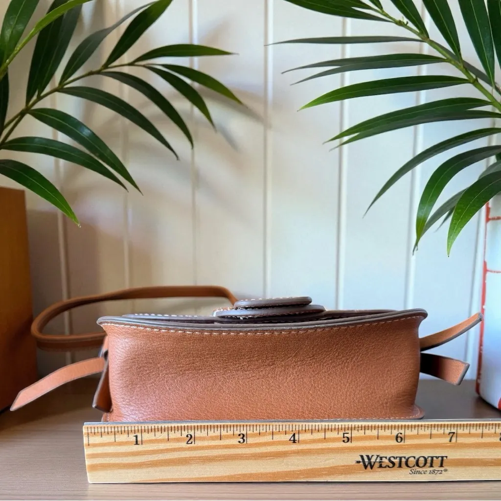 RACHEL ZOE Edessi Vegan Leather Crossbody Shoulder Belt Bag – Cognac Brown - Image 8