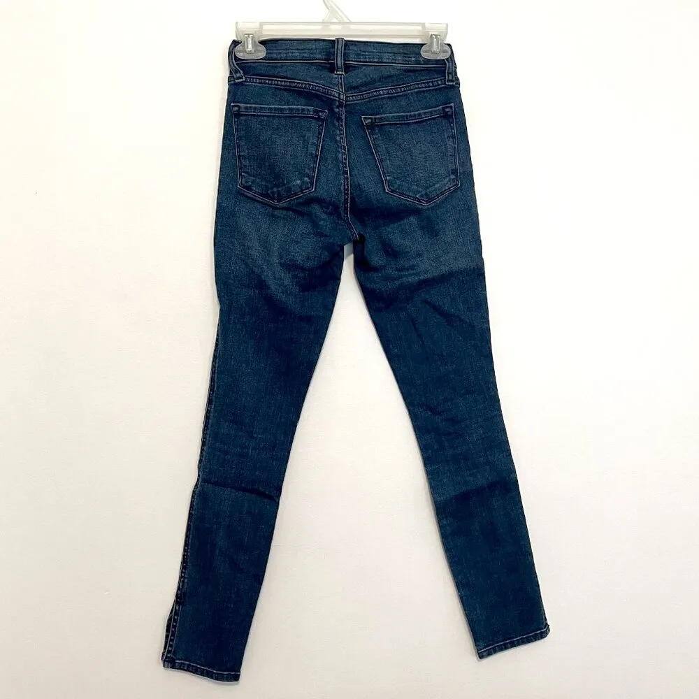 J BRAND Zion Button Mid Rise Skinny Jeans Dark Wash Button Pockets Split Hem 23 - Image 13