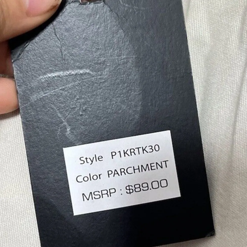 DKNY Beiage Cotton Paper Bag Tie Belt Pleated Ankle Pants Women's Sz 14 NWT - Image 11