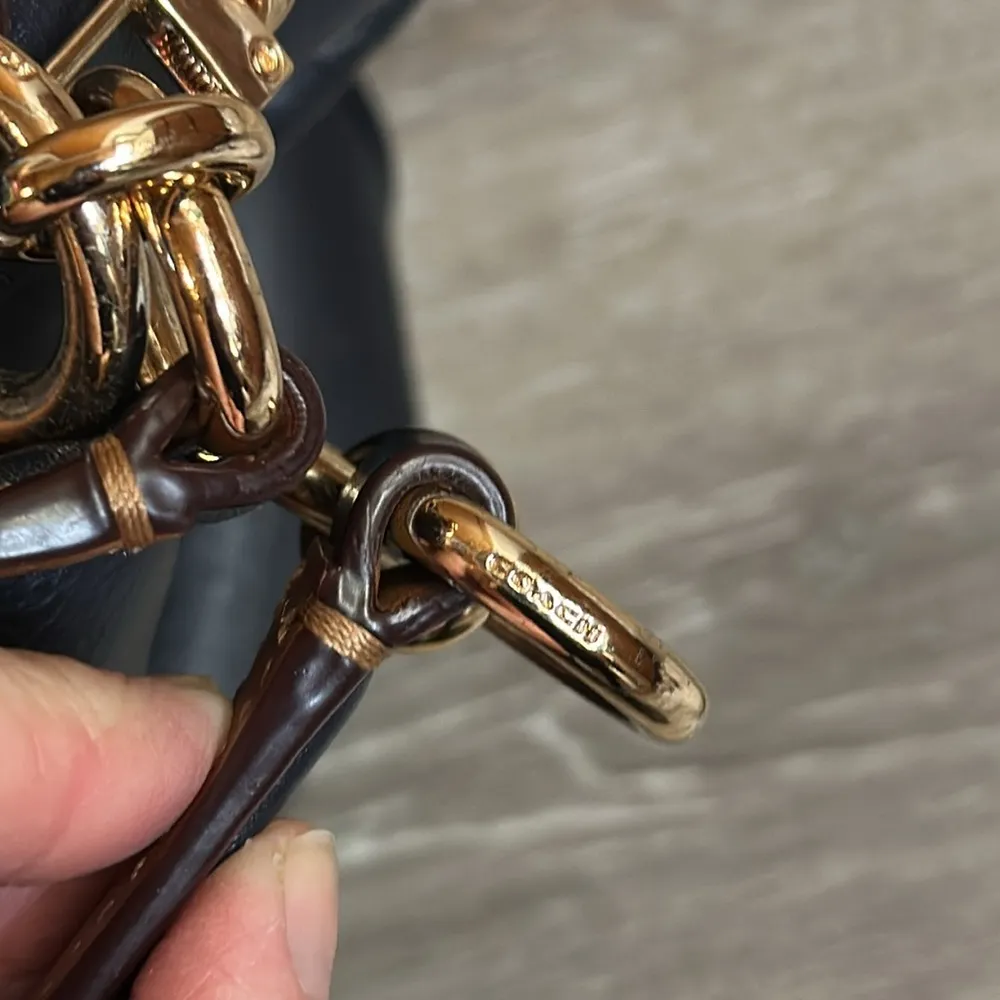 Coach Legacy Lexi Midnight Blue Leather & Jacquard Shoulder Bag - Image 13