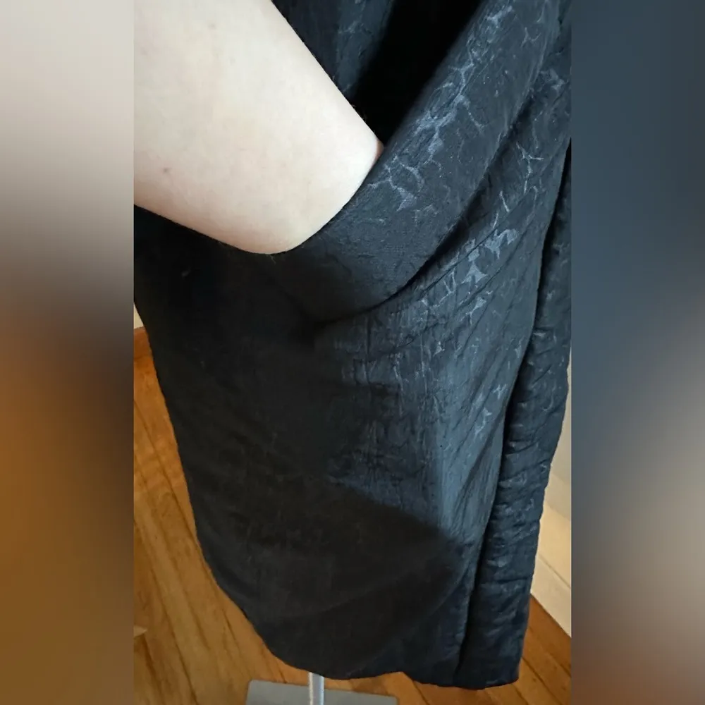 J.  Black Vintage Long Puffer Coat W Duck Down. Has Zipper & Buttons SZ S - Image 5