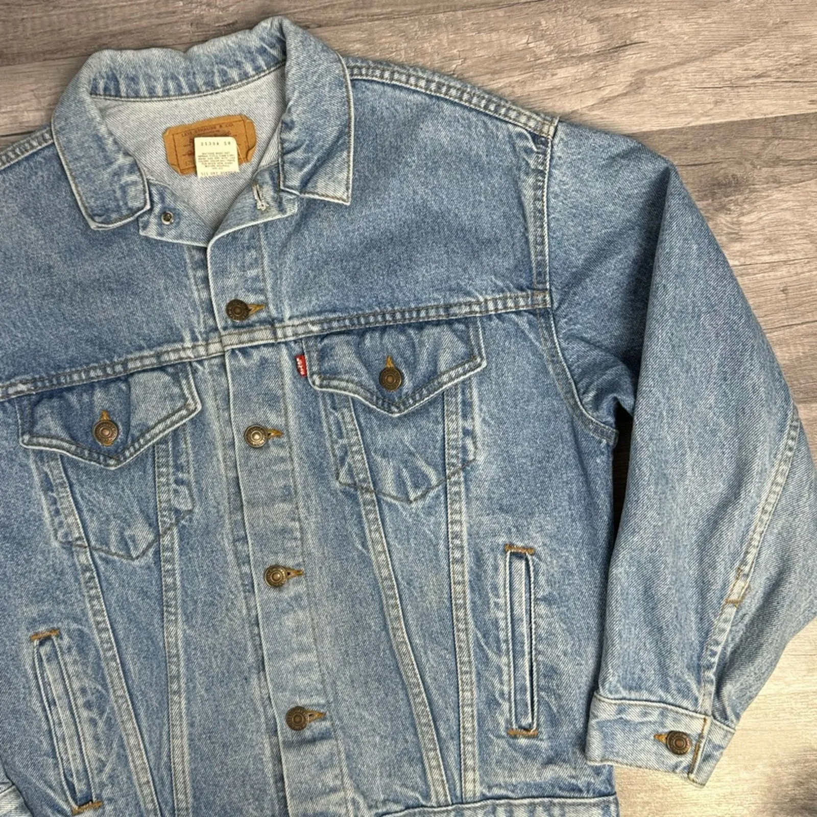 Vintage Levis Jean Denim Trucker Denim Jacket Light Wash - Image 6