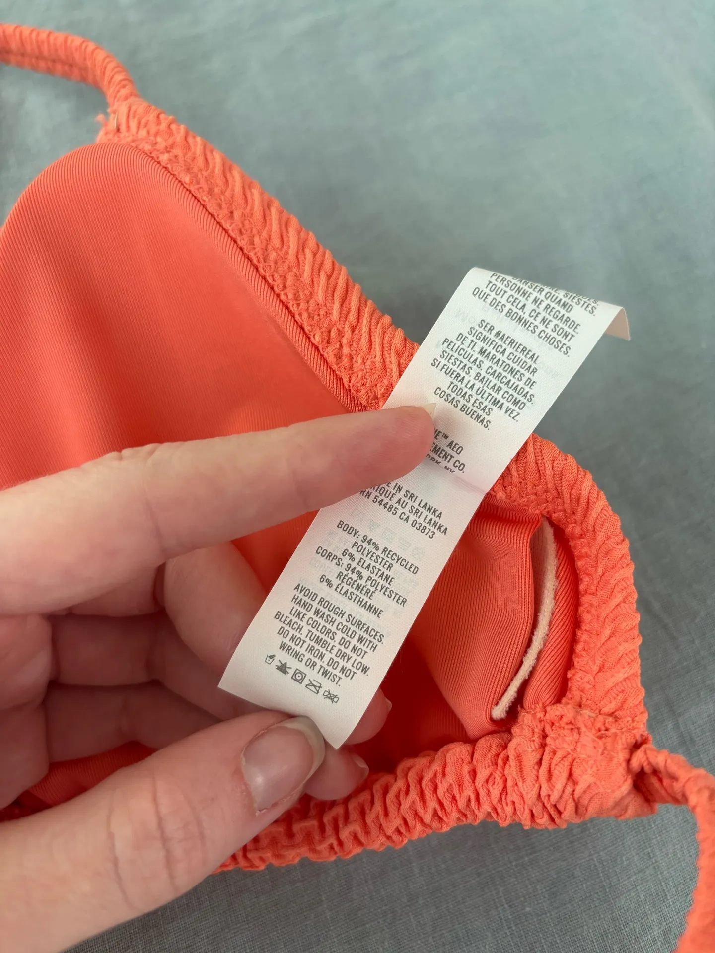 Aerie Neon Orange Triangle bikini top - Image 5