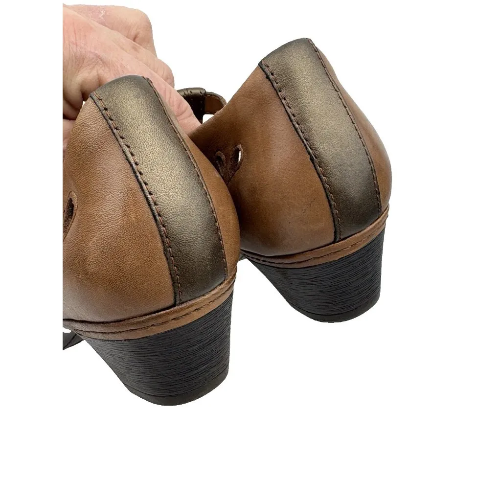 Rockport Cobb Hill Angelina Shoe Womens 8.5 Brown Leather Comfort Mary Jane Heel - Image 10