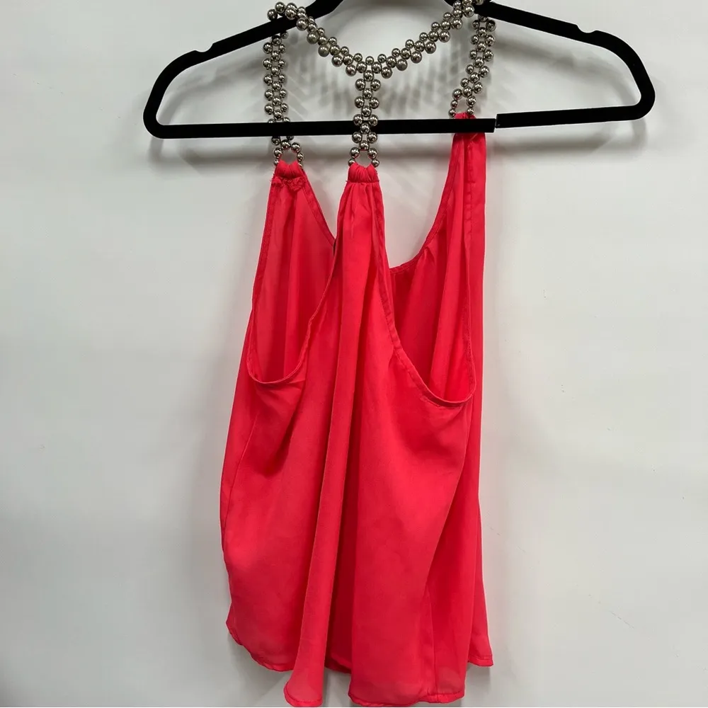 Women’s Large beaded Strap Tank Top sheer blouse - Image 2