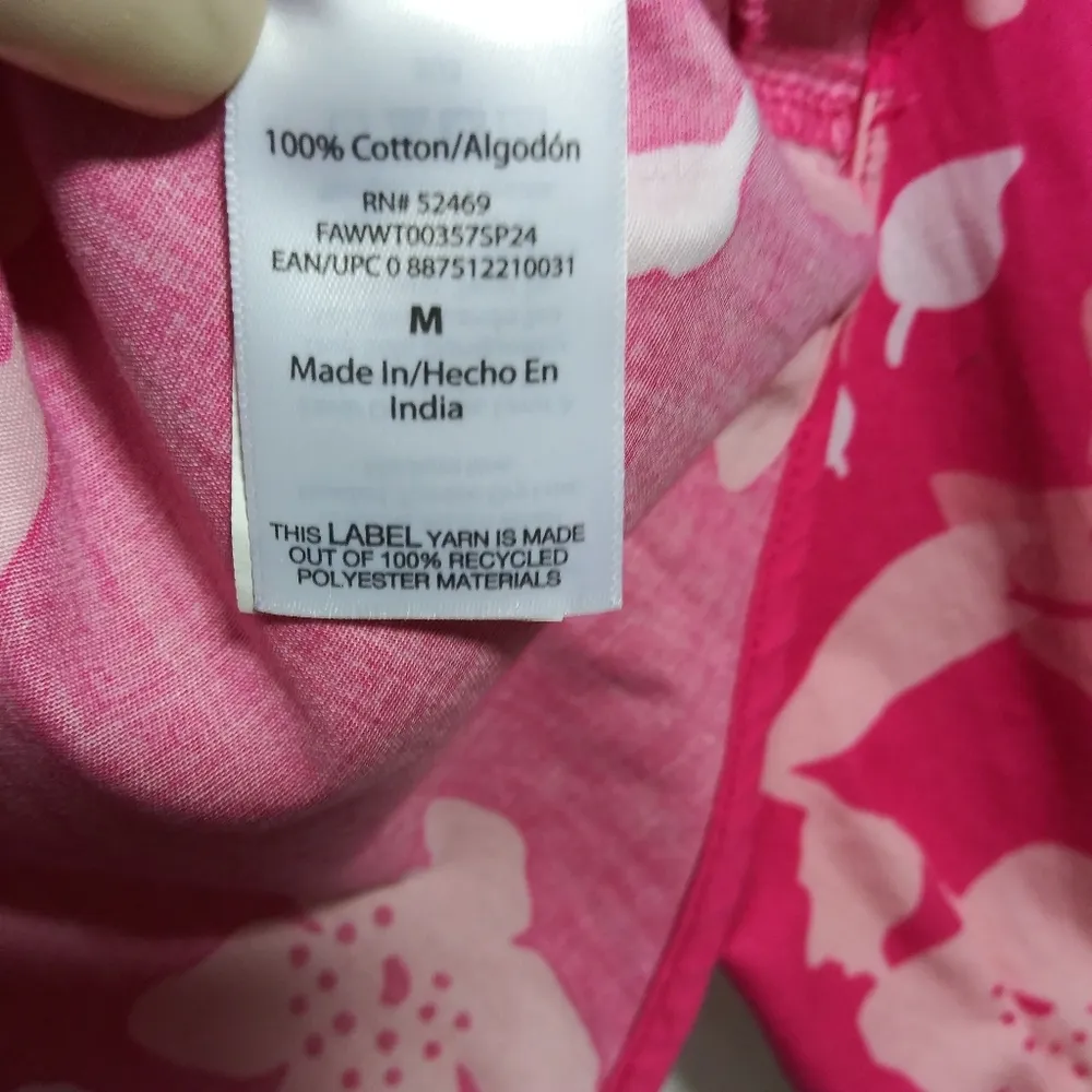 Free Assembly Pink Floral Split Neck Button Front Shirt with Long Sleeves Size M Size M - Image 5