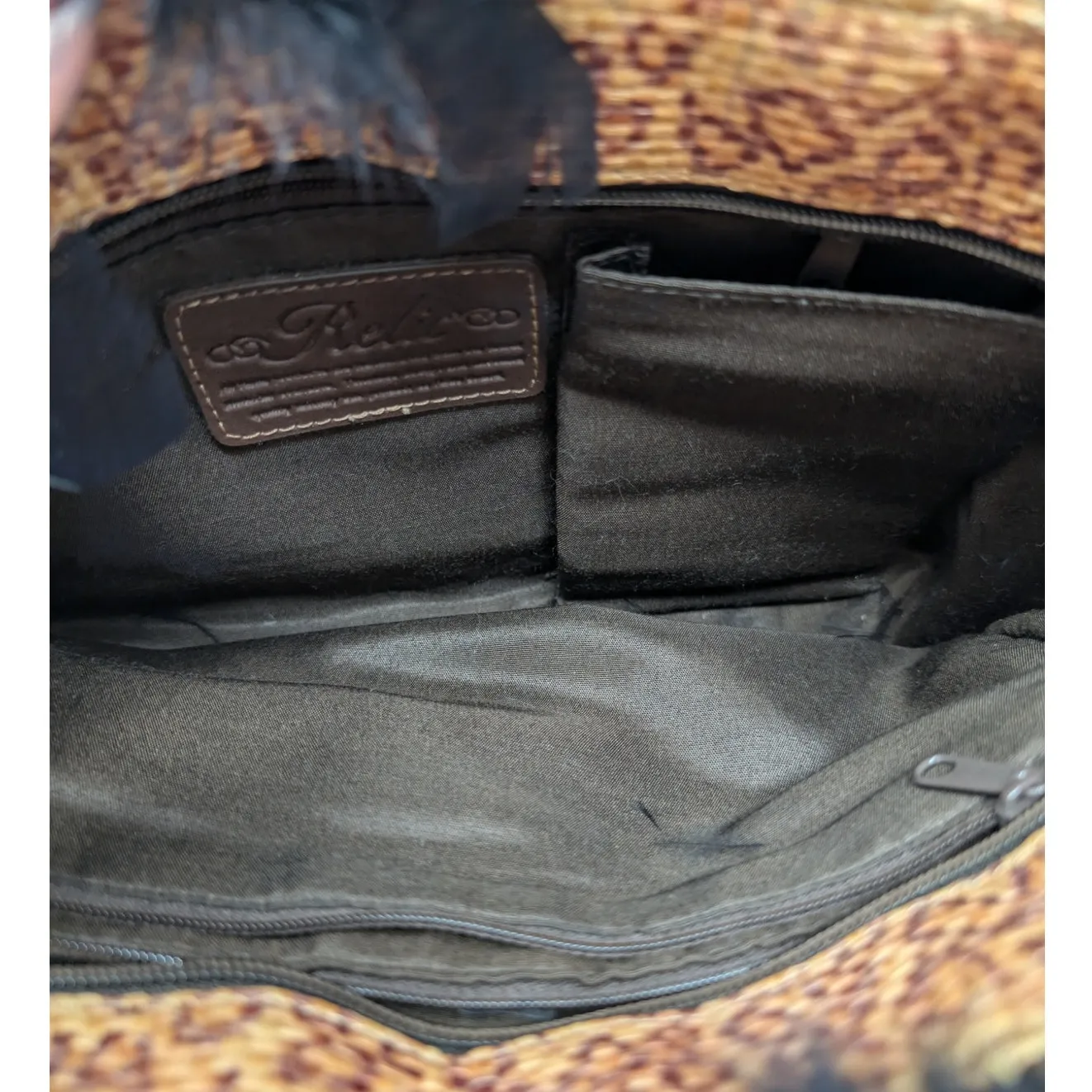 Relic Feather Trimmed Handbag with Bamboo Handles - Image 8