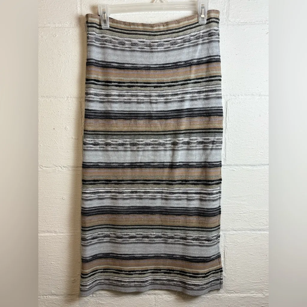 Free People Woman’s Woven Knit Bohemian Chic MIDI Straight Skirt Size Medium - Image 5