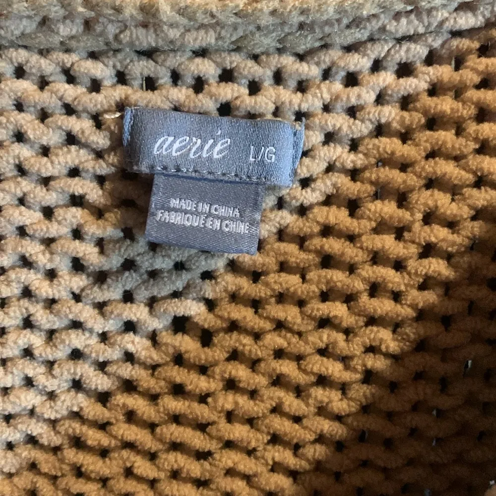 Aerie Tan Oversized Knit Sweater Size L - Image 2