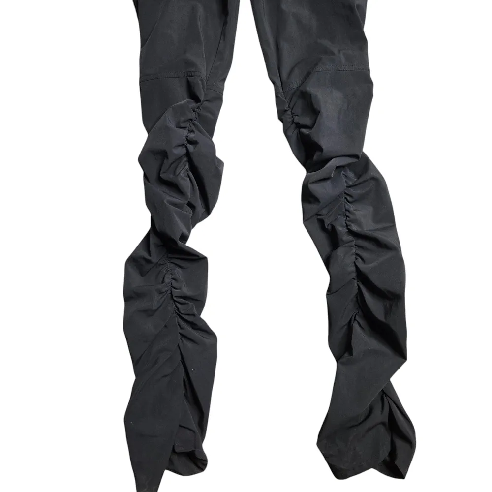 MISBHV Black Ruched Trouser Pants Size: L Size L - Image 3