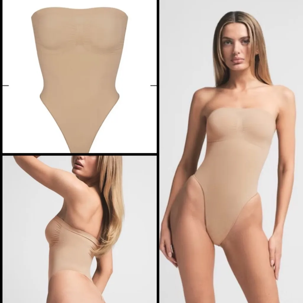 SKIMS Sculpting Seamless Strapless Thong Bodysuit Shapewear WITH Straps NEW XS - Image 11