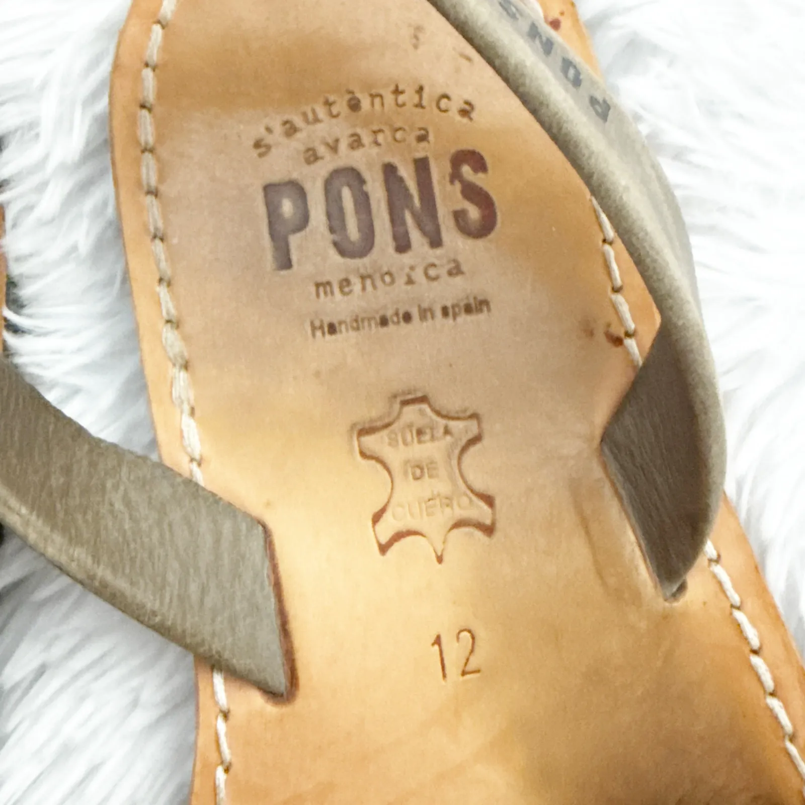 PONS | Taupe Sandals Avarcas Classic Flats Slingback Leather Soft Footbed | 12 - Image 2