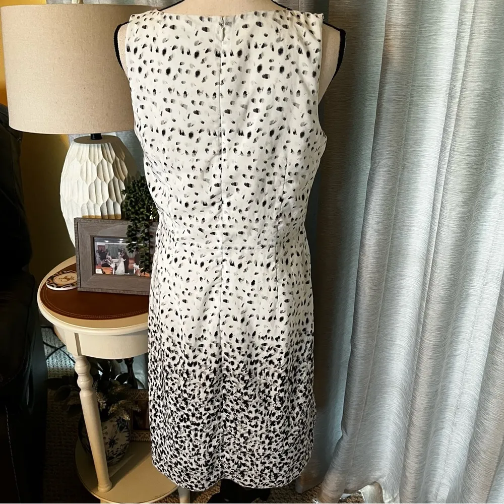 Ann Taylor LOFT Outlet Womens Size 10 Black White Sleeveless Dress Preppy FLAWED - Image 11