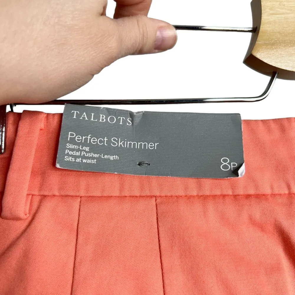 NWT Talbots Peach Coral Perfect Skimmer Cropped Slim Leg Pants - Image 7
