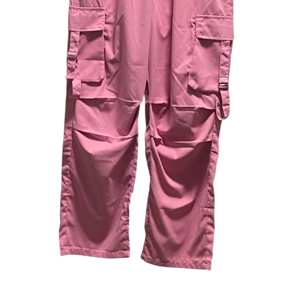 Wide Leg Cargo Pants Pink Size XL - Image 6