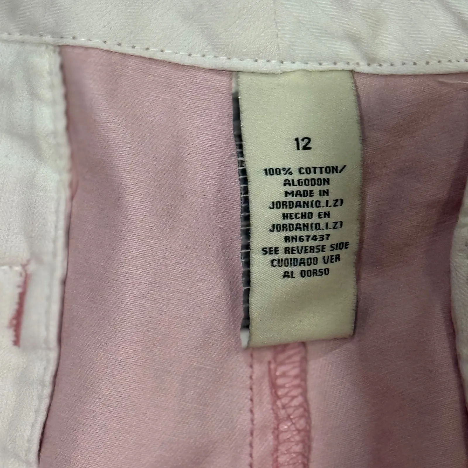 VTG Y2K Polo Jeans Co Ralph Lauren Pink Chino Cuffed Womens Shorts Size 12 - Image 5
