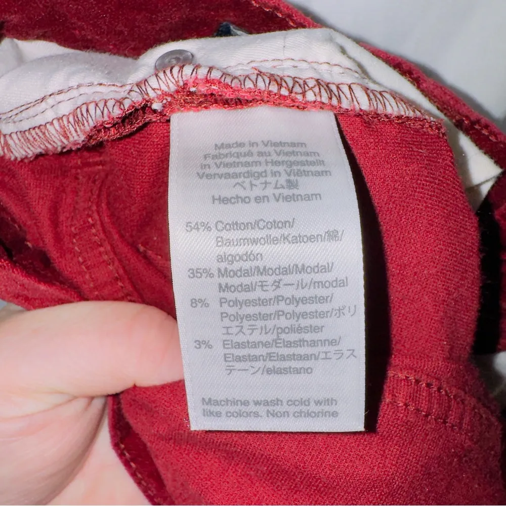 J. Crew Red Corduroy 9’’ High Rise Toothpick Skinny Jean Pants size 31 - Image 6