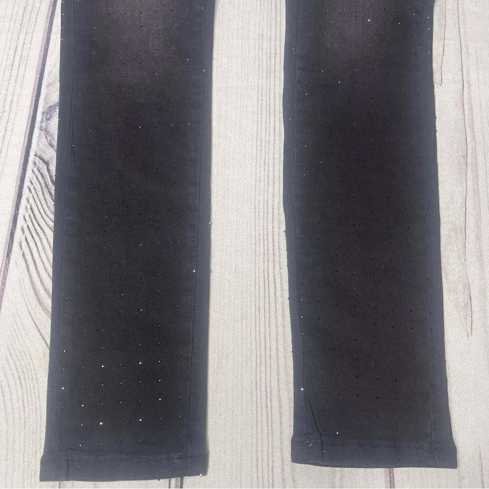 NWT VOCAL Boutique Women’s Jeans Elastic Waist All Over Rhinestones Studded - Image 4