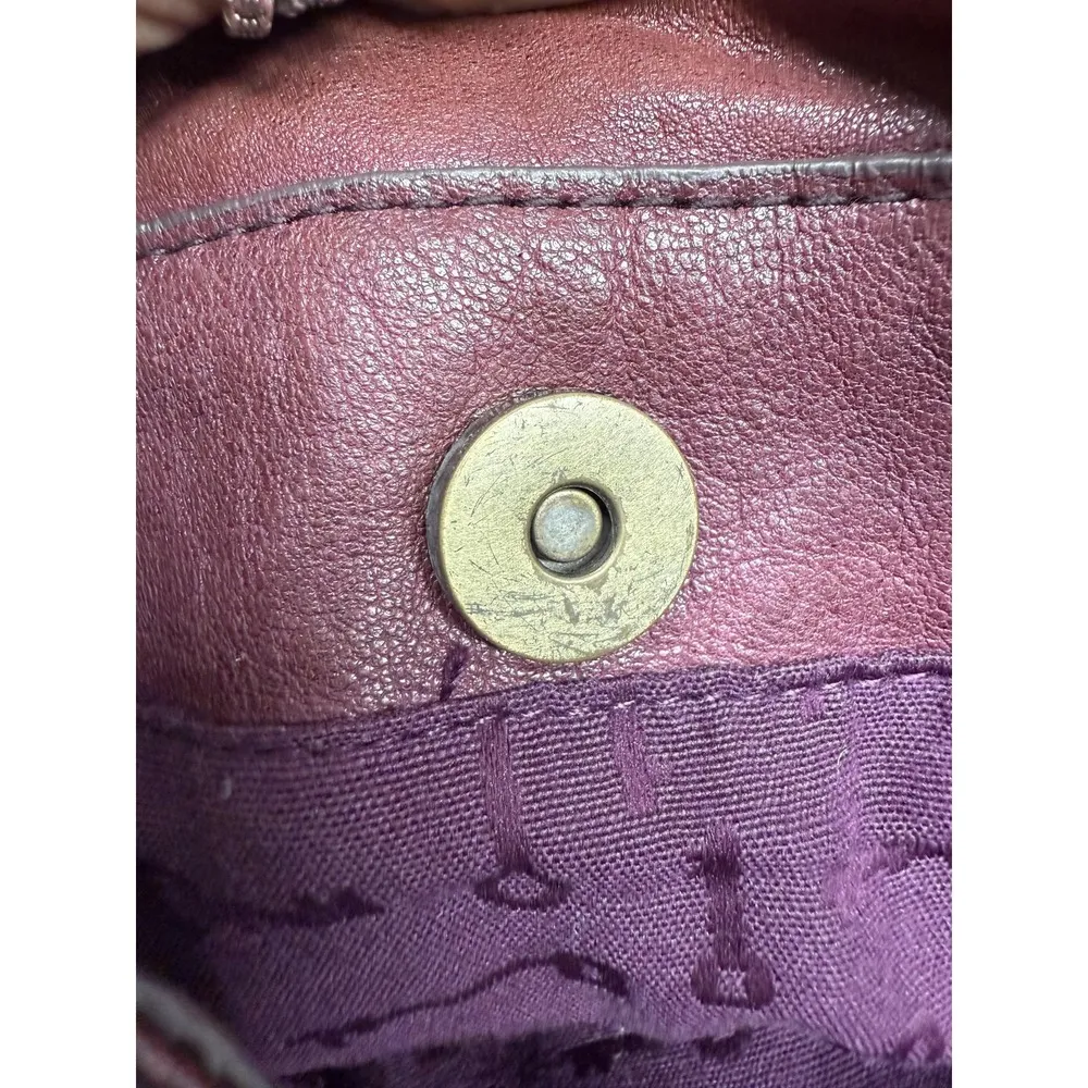 Fossil Crossbody Bag Womens Brown Leather Long Live Vintage Flap Purse Key Tag - Image 7