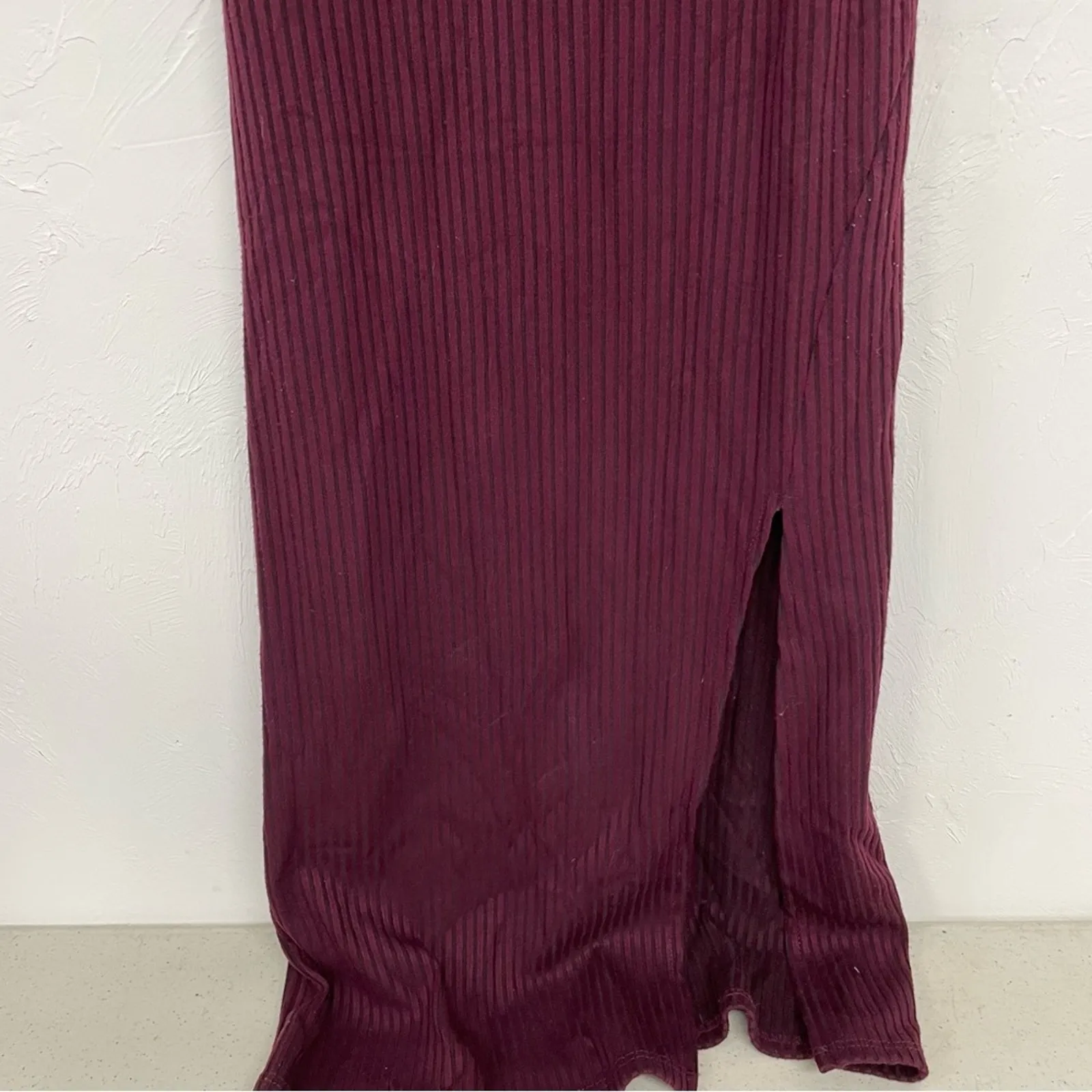 Silence & Noise Red Ribbed Sleeveless Bodycon Midi Dress Womens S Baddie Fall - Image 2