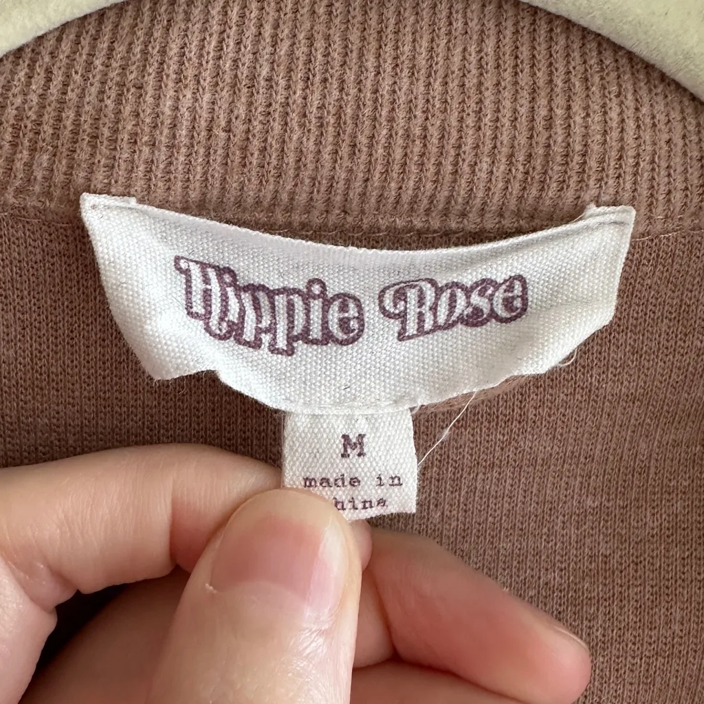 Hippie Rose Ribbed Corduroy Blush Pink Shirt Jacket, Casual Shacket, Size Medium - Image 7